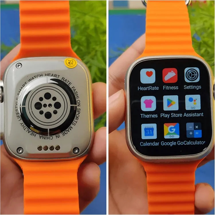 New S8 ULTRA 5G Smart Watch Wifi GPS 4G Network 4GB RAM 64GB Storage Smartwatch  (Black, Orange Strap, 49)