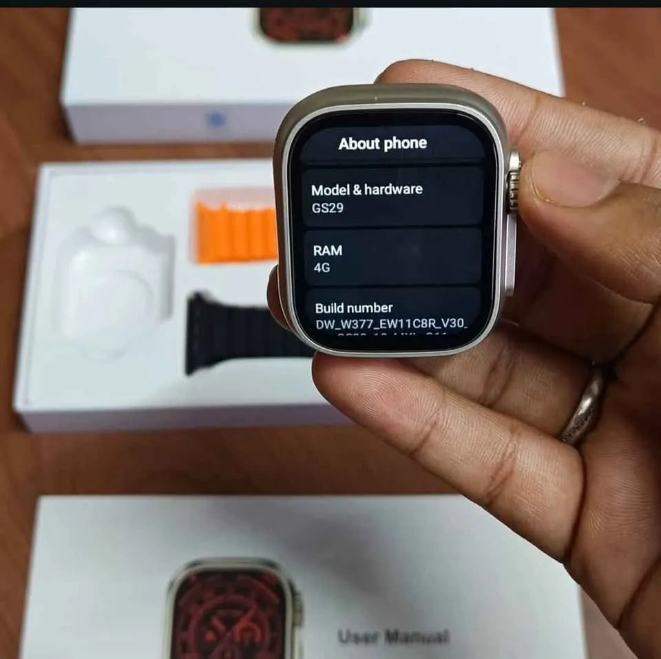 New S8 ULTRA 5G Smart Watch Wifi GPS 4G Network 4GB RAM 64GB Storage Smartwatch  (Black, Orange Strap, 49)